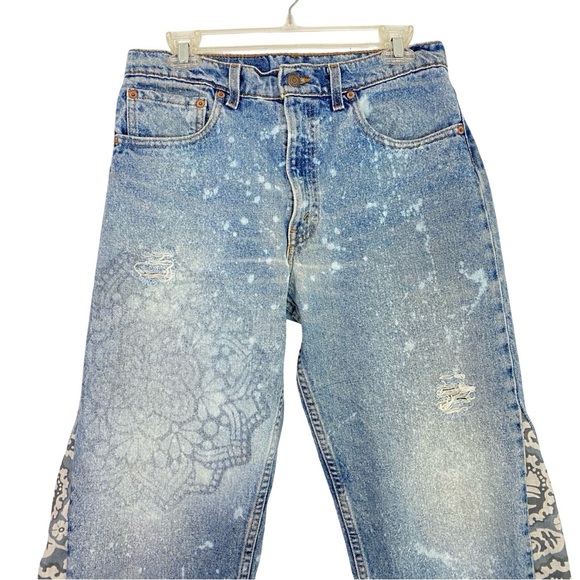 Levis Vintage Jeans Waist 29 30 Womens Size 8 10 Handnade Upcycled Levi’s Rare - Picture 2 of 14